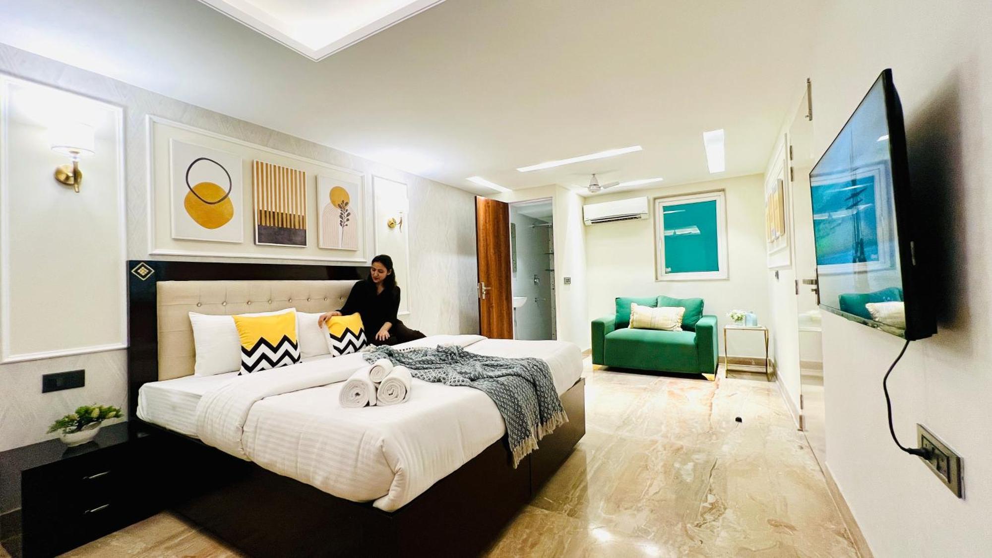 Zen Suites Gurgaon - Luxe Stays Collection الغرفة الصورة